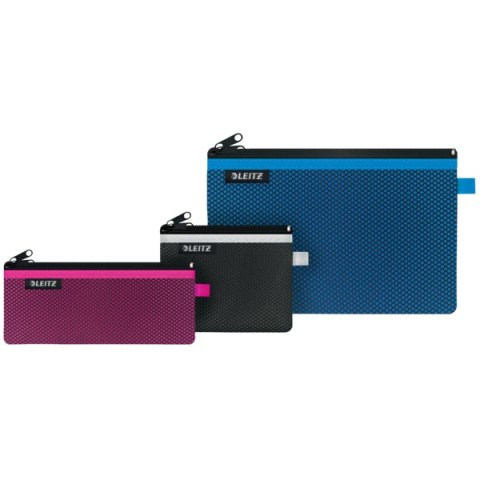 Koszulka z suwakiem z dwoma przegródkami Leitz WOW, rozmiar L, różowa 40130023 .