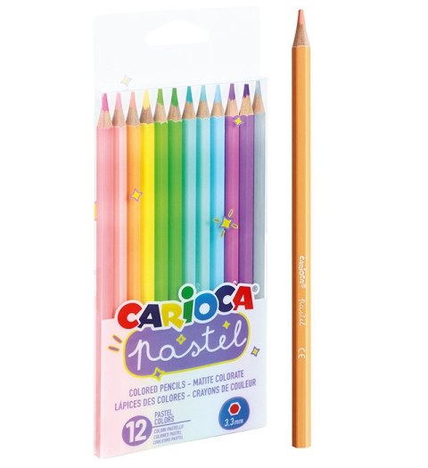 Kredki Ołówkowe Pastelowe CARIOCA 12 kolorów (43034) 160-2229 .